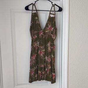 Floral Olive Swim Coverup